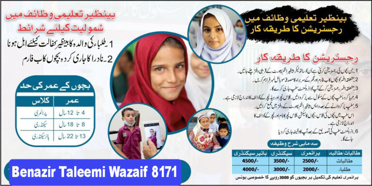 Benazir Taleemi Wazaif 8171 Registration - Check BISP Wazaif
